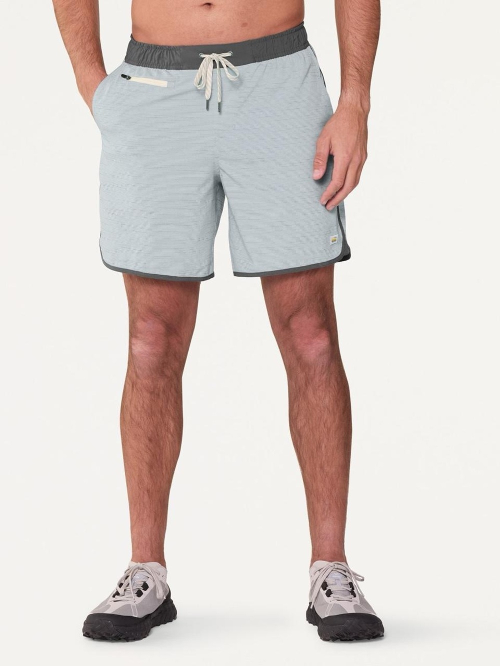 Vuori Banks Shorts - Men's 7" Inseam Blue Haze Slub Stripe